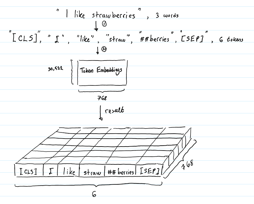 Example of Embeddings tokens